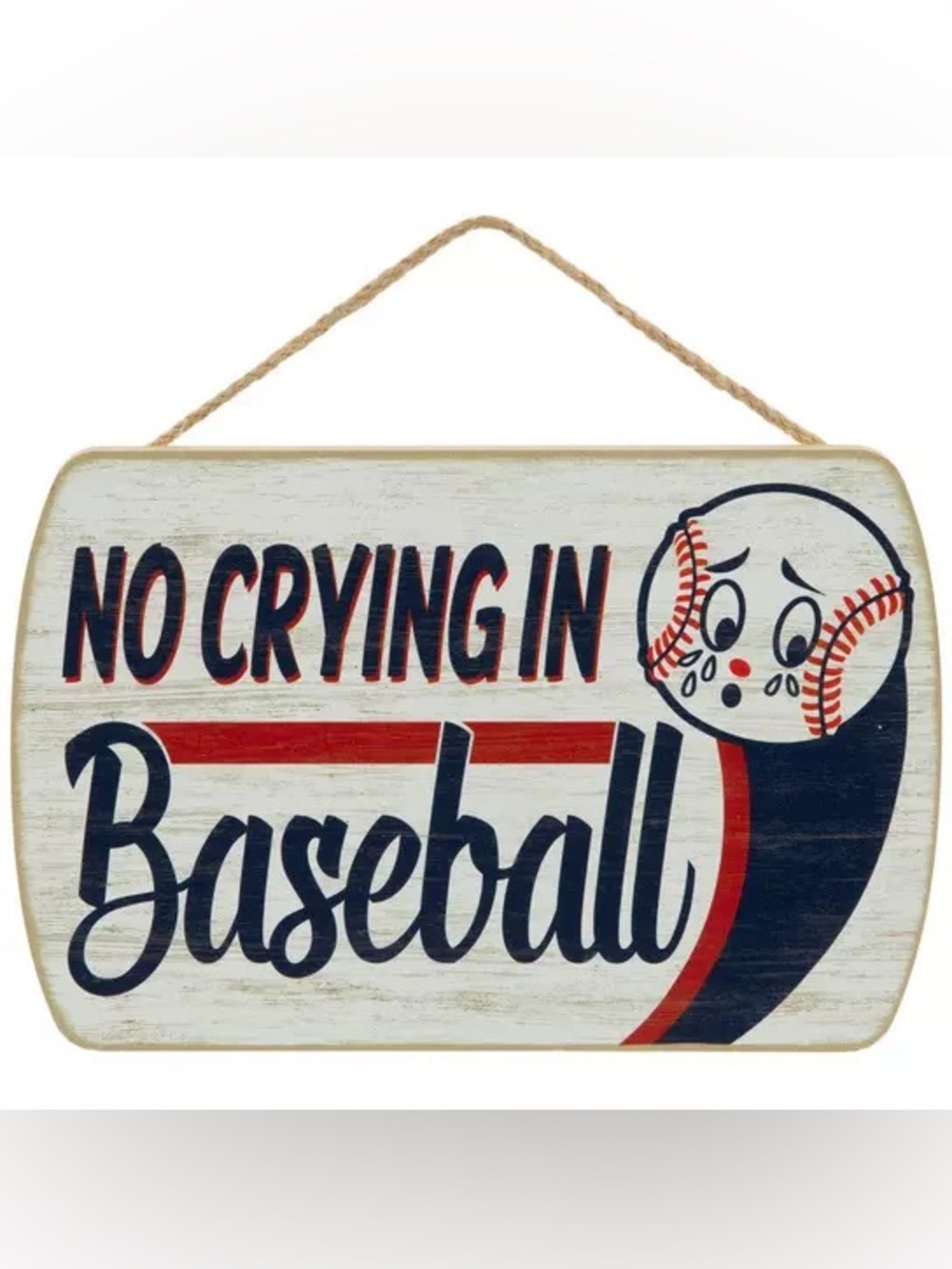 (2) No Crying In Baseball Wood Wall Decor